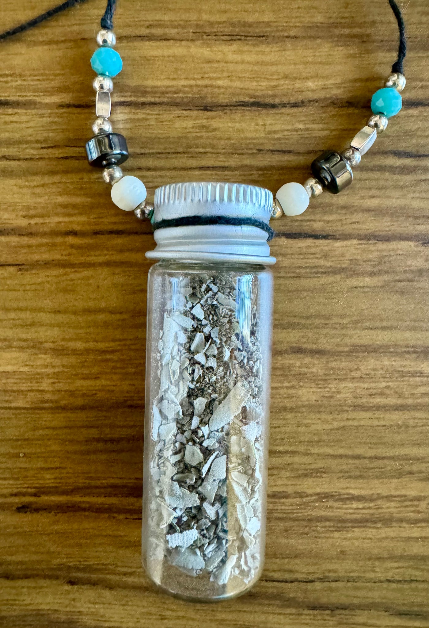 White Sage bottle on beaded pendant