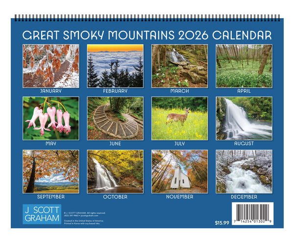 Great Smoky Mountains 2026 Calendar