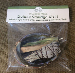 Deluxe Smudge Kit - White Sage, Palo Santo, Sweetgrass