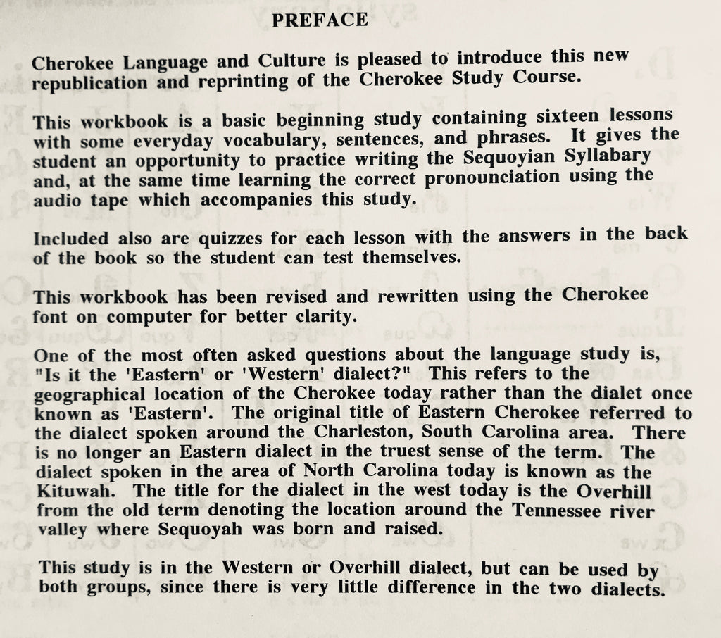 Cherokee Language Workbook and Instructional CD – Medicine Man Crafts