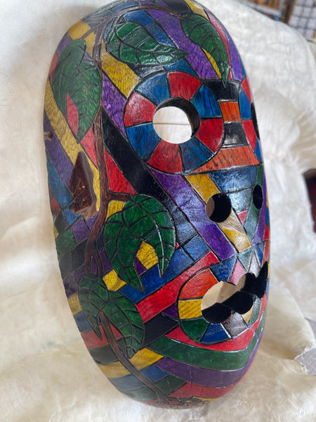 Painted Wild Potato Clan Mask by Richard Owle